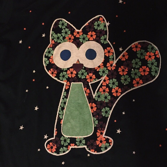 Graphic witchy spooky cat black long sleeve top - Picture 2 of 3